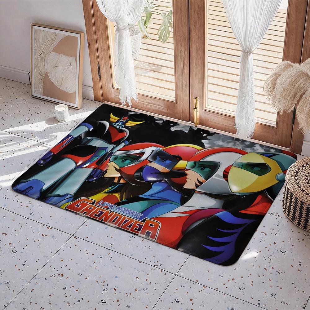 Anime U UFO Robot Goldrake Floor Mat Eco Flannel Doormat Non Slip Odorless Indoor Floor Rug Soft Short Plush Home Mat
