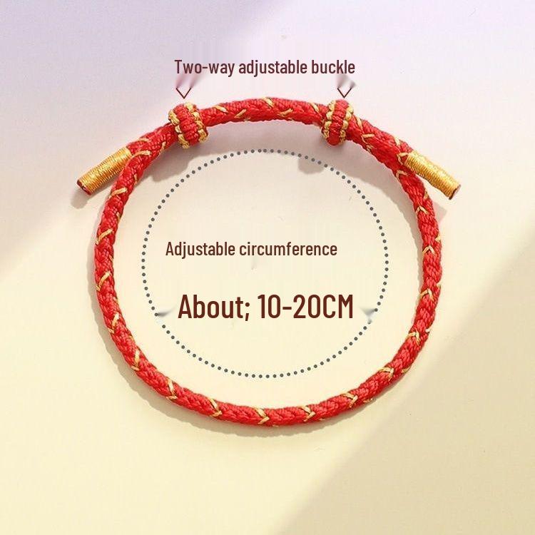 Benmingnian Woven DIY Gold Red Black Couple Bracelet (Semi-Finished)
