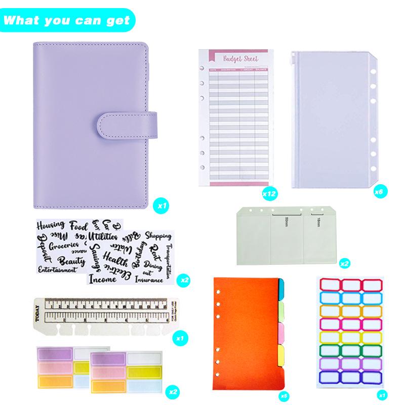 Macaron A6 Cute Loose-leaf Notebook with Magnetic Buckle