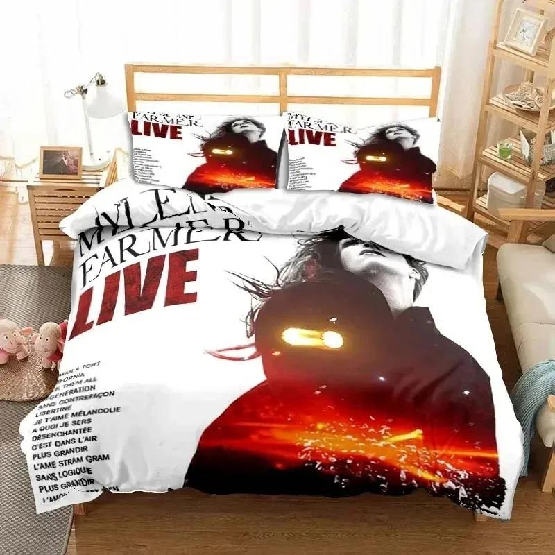 3D Print Singer Mylene Farmer Bedding Set Duvet Cover Bed Set Quilt Cover Pillowcase Comforter King Queen Size Boys Adult