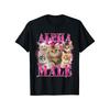 Men' S 180g Cotton T- Shirt - Funny Alpha Male Cat Meme Graphic Tee with 6 Playful Cats & Pink Text, Black Casual Short Sleeve Round Neck Summer