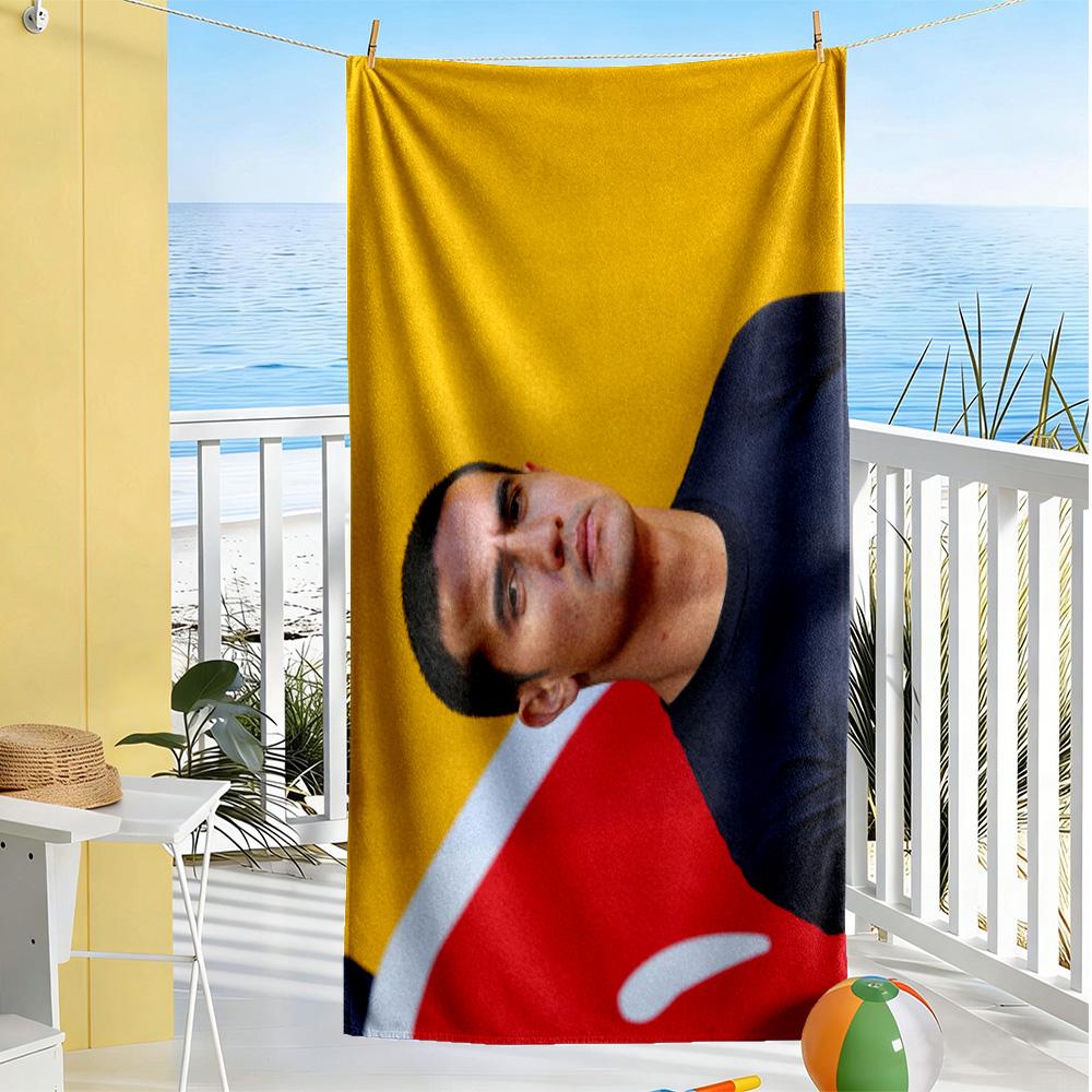 Soccer Player Victory. Beach Towel High Absorbency & Quick-Dry Comfortable Lightweight Suitable for Swimming, Gym, Camping, Yoga Vacation
