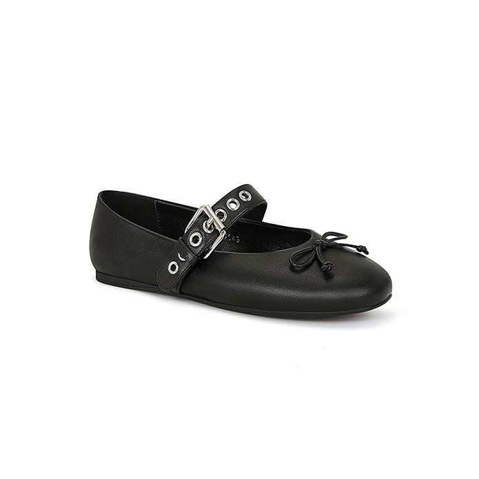 Chic Girl~ Bow Shallow Mouth Flat Bottom Ballet Single Shoes Women's 2025 New Fashion One-Word Belt Mary Jane Shoes