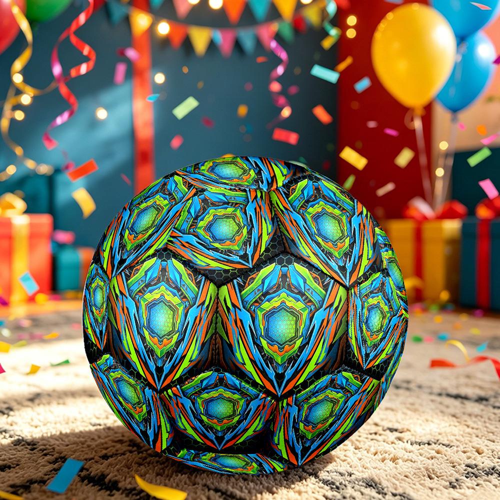 1 pièce Ballon de football Thème Armure Hexagonale, Taille 5, Matériau PVC Léger, Ballon de Football d'Entraînement Extérieur Cadeau. q62299
