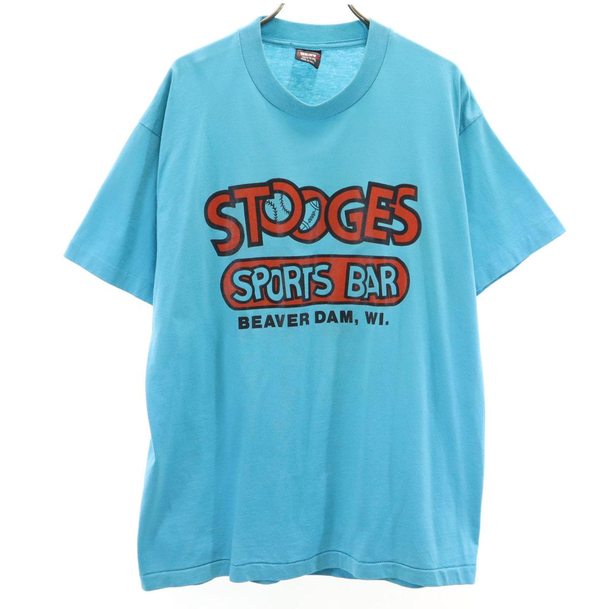 

FRUIT OF THE LOOM BEST 90s Made in USA Old STOOGES SPORTS BAR Short sleeve T-shirt Men s Used