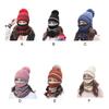3PCS Women Beanie Hat Pom Bobble Scarf Set Knitted Winter Warm Snow Ski Cap Gift