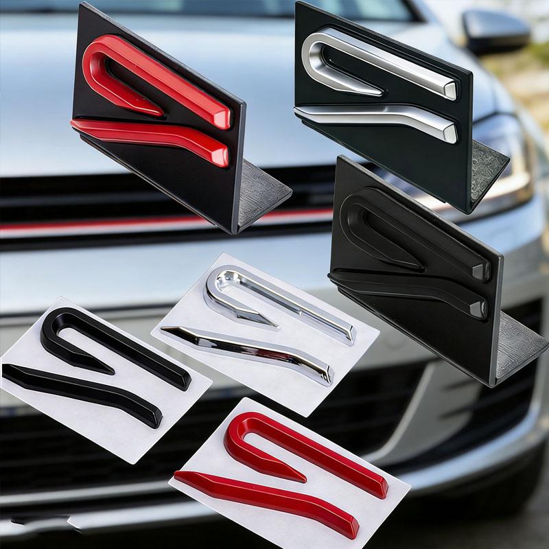 YKPSC1 2026 Metal Car Front Trunk Grille for Volkswagen VW RLine R-Rline Rear Emblem Badge Stickers