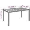 VidaXL Garden Table Wood Top Black 150x90x75 Cm Woven Resin 319901