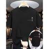 European Size New Summer Men's Casual T-Shirt, Round Neck Short Sleeve Top, Knitted Fabric, Cool and Comfortable, Double-Sided Print On Front and Back