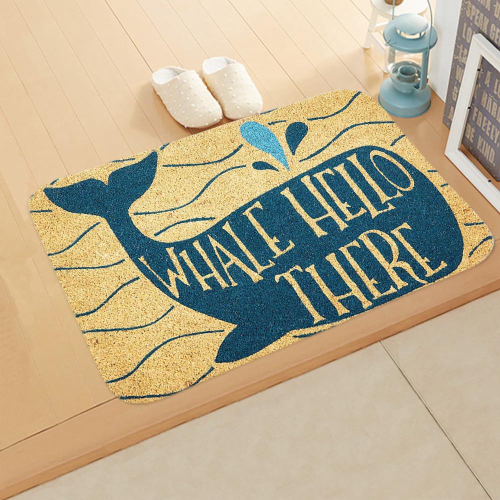 Letter Print Doormats Rectangle Non-Slip Flannel Door Mat Bedroom Kitchen Entrance Floor Mat Doormats 2021 Door Mat Balcony Mats