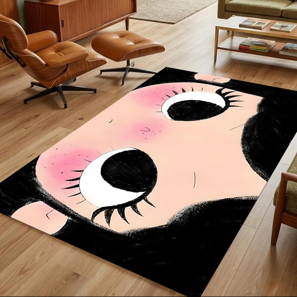 Whimsical Eyes With Glasses Non-Slip Home Carpet Design for Office Decor Living Room Gift
