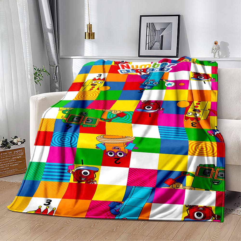 Coperta in Flanella Avventura con Blocchi Numerici - Morbida e Adatta per Divani, Letti, Uffici, Viaggi, Tutte le Stagioni, Ottimo Regalo per Feste e Compleanni.
