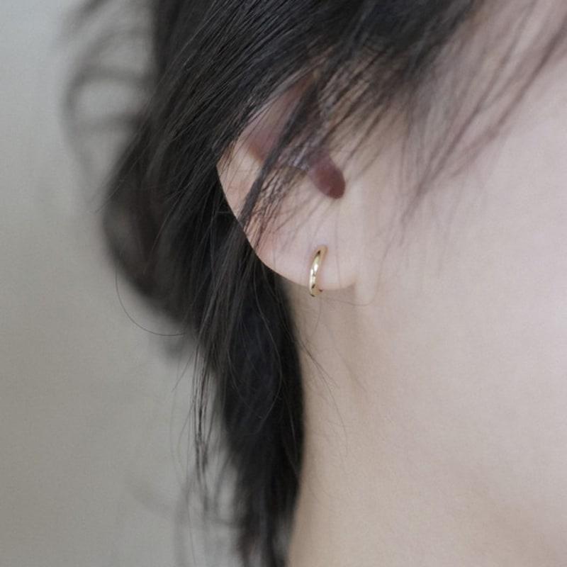 sonryu 14k daily round one-touch ring earrings