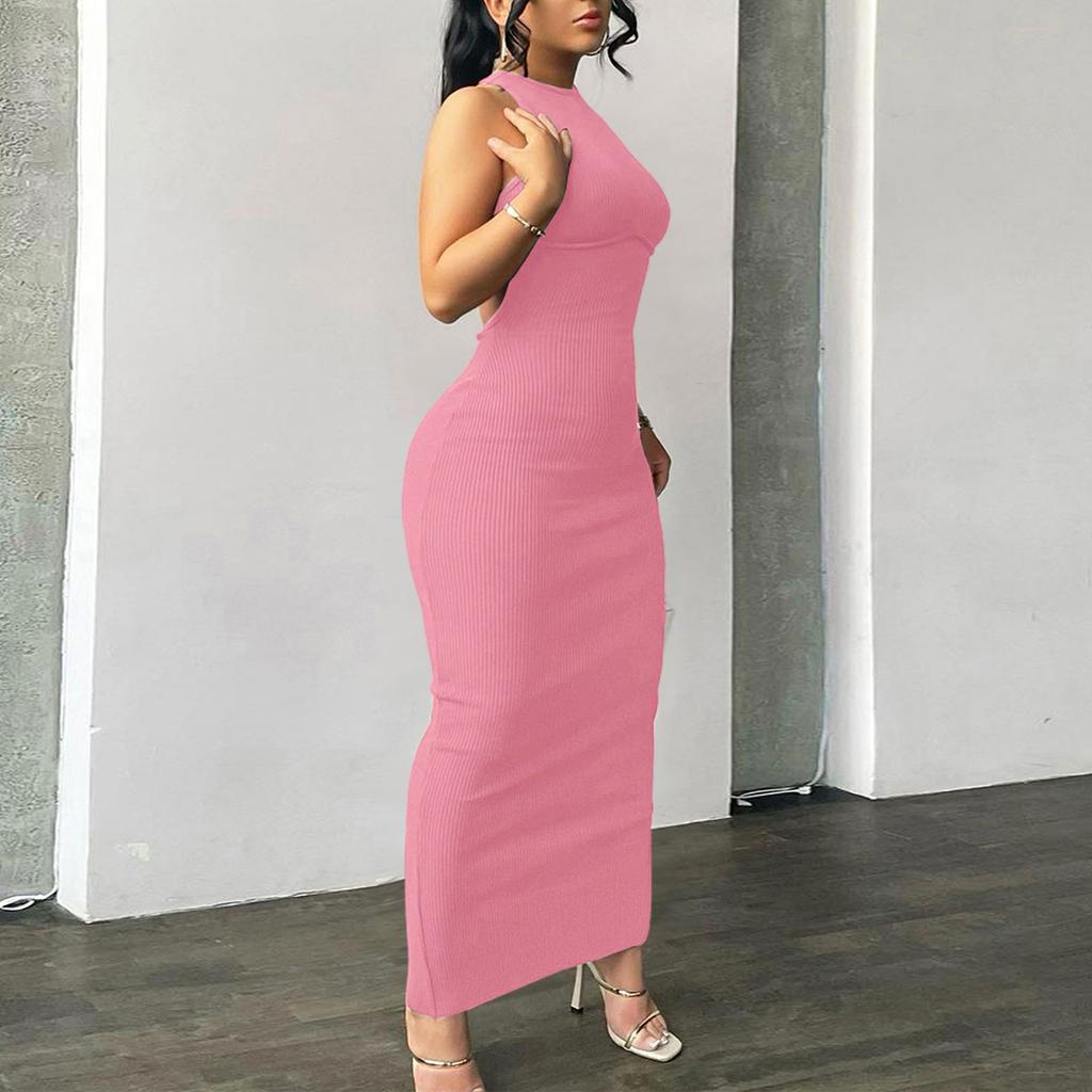 Women's Sexy Bodycon Tank Dress Basic Sleeveless Long Maxi Dresses Party Club Beach Sun Dresses
