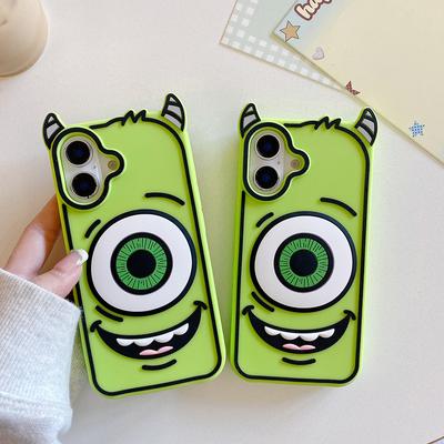 Etui na telefon z miękkiego silikonu z potworami 3D Kawaii Kreskówkowe Odporne na wstrząsy Tylne Pokrowce Dla iPhone 16 15 14 13 Promax 12 11 Pro Max