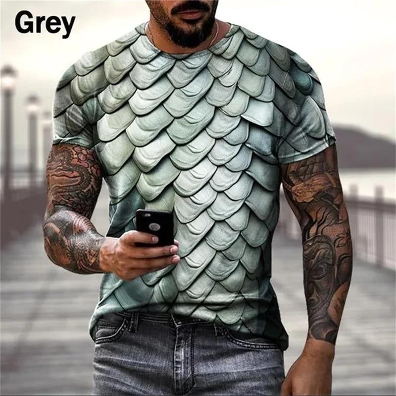 3d Printed Snakeskin Graphic T Shirt For Men Funny Personality Cool T-shirt Top Short Sleeve Plus Size Men's T Shirt Streetwear