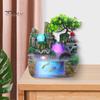 Indoor Fountain Waterfall with LED Faux Crystal Ball Rockery Flowing Water Mini Fish Tank Decoration with Water Atomiser Living Room Home Office
