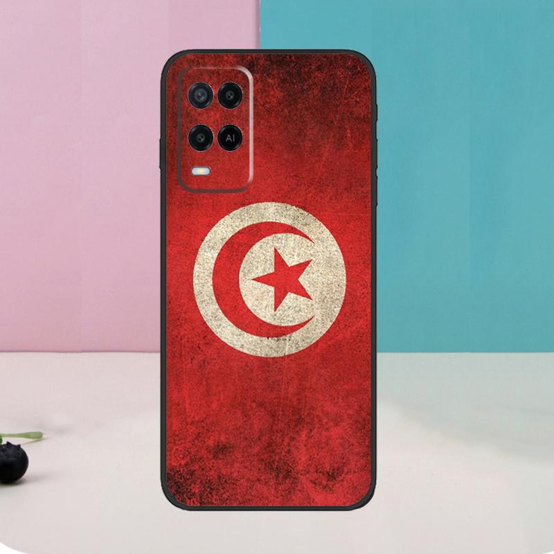 Tunisia Flag Map For OPPO A74 A94 A54 A58 A78 A98 A5 A9 A53 A15 A52 A72 A17 A57 A77 A16 A76 A96 A57S Case