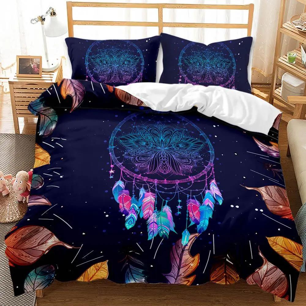 Luxusní souprava ložního prádla Galaxy Dark Blue Twin Full Queen Souprava na přikrývku/přikrývku King Size přikrývka Shining Stars Starry Sky