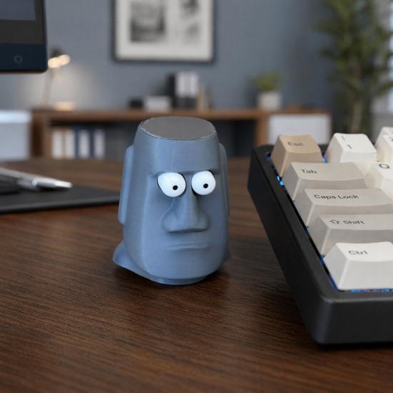 1/2Pcs 3D Printed Moai Statue Fidget Toy, Eye Popping Stone Statue Stress Relief Toy, Easter Island Head Statue Desk Toy for Home Office