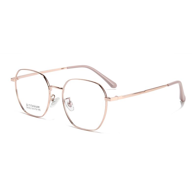 Retro Polygon Ultra-light Myopia Glasses Frame: Fashionable, Versatile, High-quality Metal Eyeglasses.