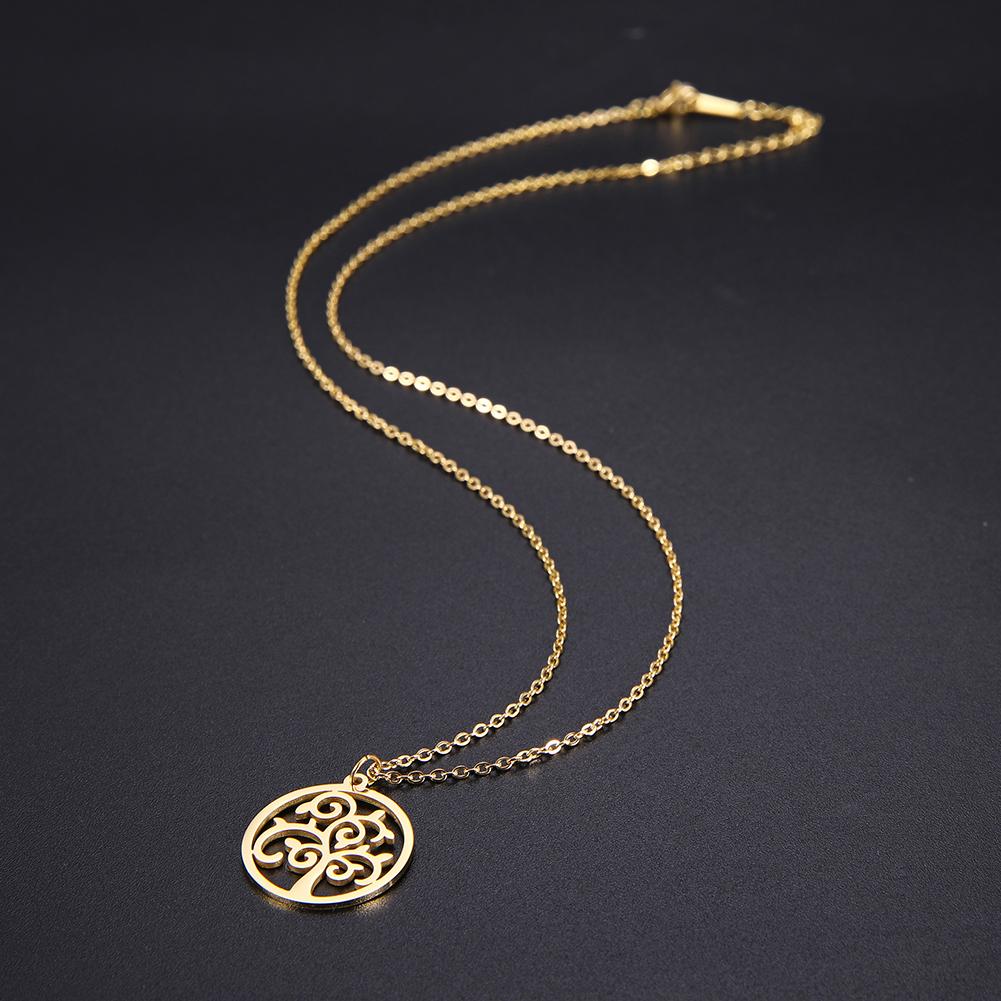 Cazador Stainless Steel Tree of Life Necklace Vintage Gold Color Plant Chain Necklace for Women Jewelry Wholesale 2026 Birthday