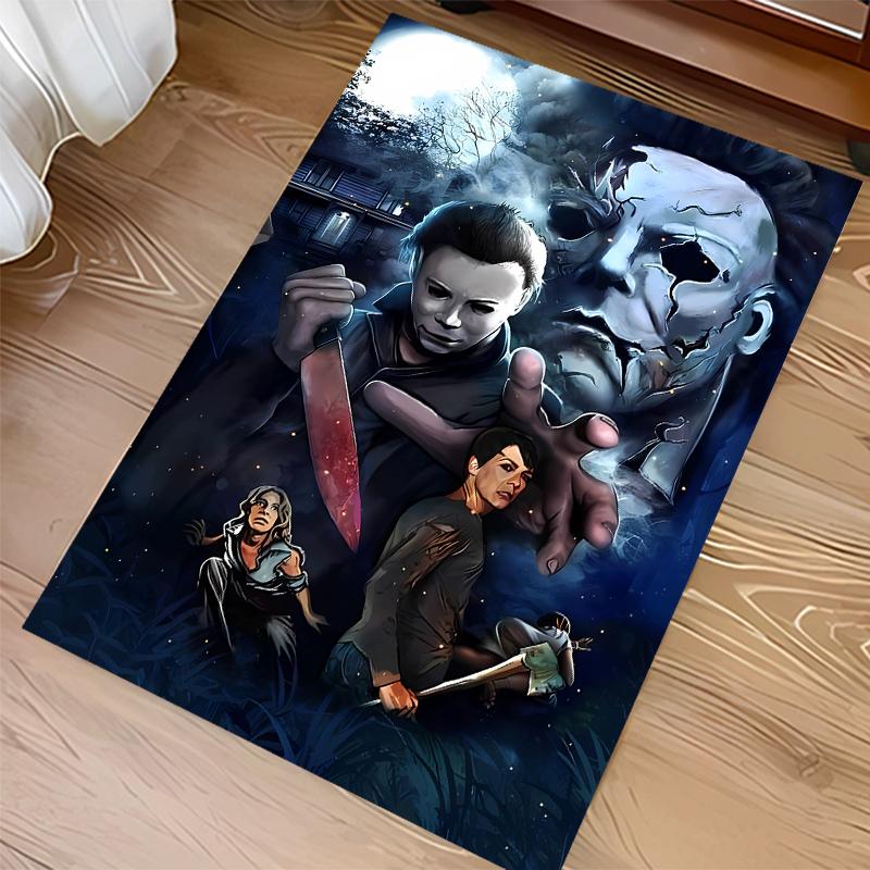 1pc The Revenge of Michael Myers Print Area Rug - Soft,Washable Non-Slip Indoor Mat for Office Chairs,Living Room,Home Office Decorative Rug