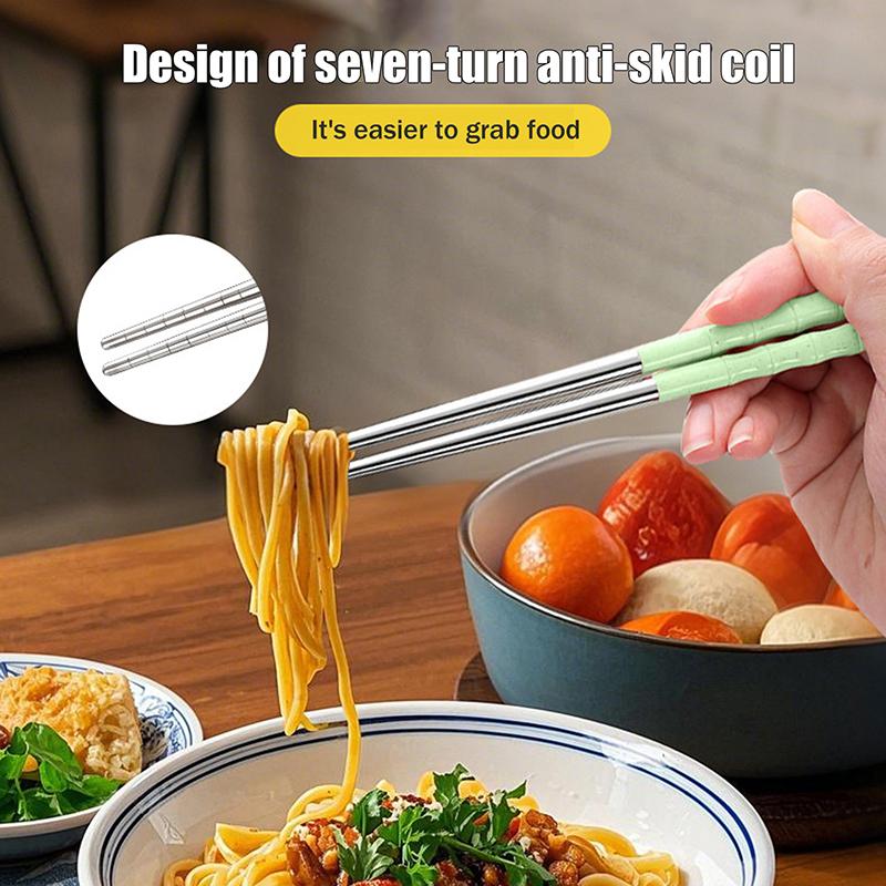 Stainless Steel Portable Cutlery Set Outdoor Camping Fork Spoon And Chopsticks Three-Piece Set