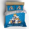 Christmas Cat Tree Pattern Bedding Duvet Cover Set Duvet Cover Pillowcases  (1*Duvet Cover 2*Pillowcases, Without Duvet Insert)