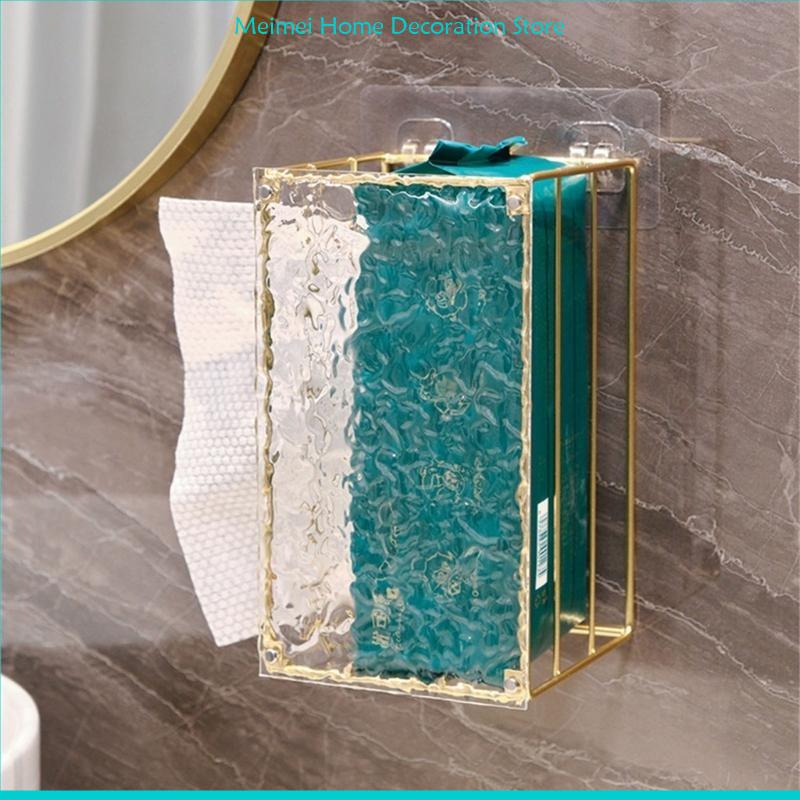 Practical Iron Art Tissue Box Cover Delicate Gold or Silver Textured Tissue Box for Adding Elegances To Any Room