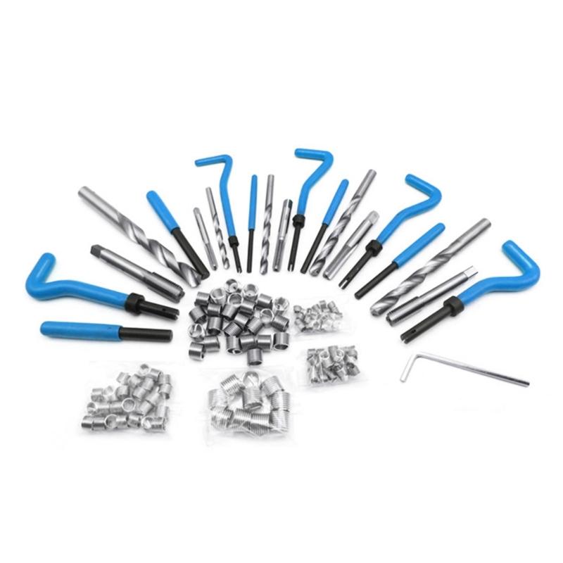 Multiple Sized Thread Repair set 131pcs with High Speed Steel Inserts Precisions Thread Repair set for Mechanical Fixes