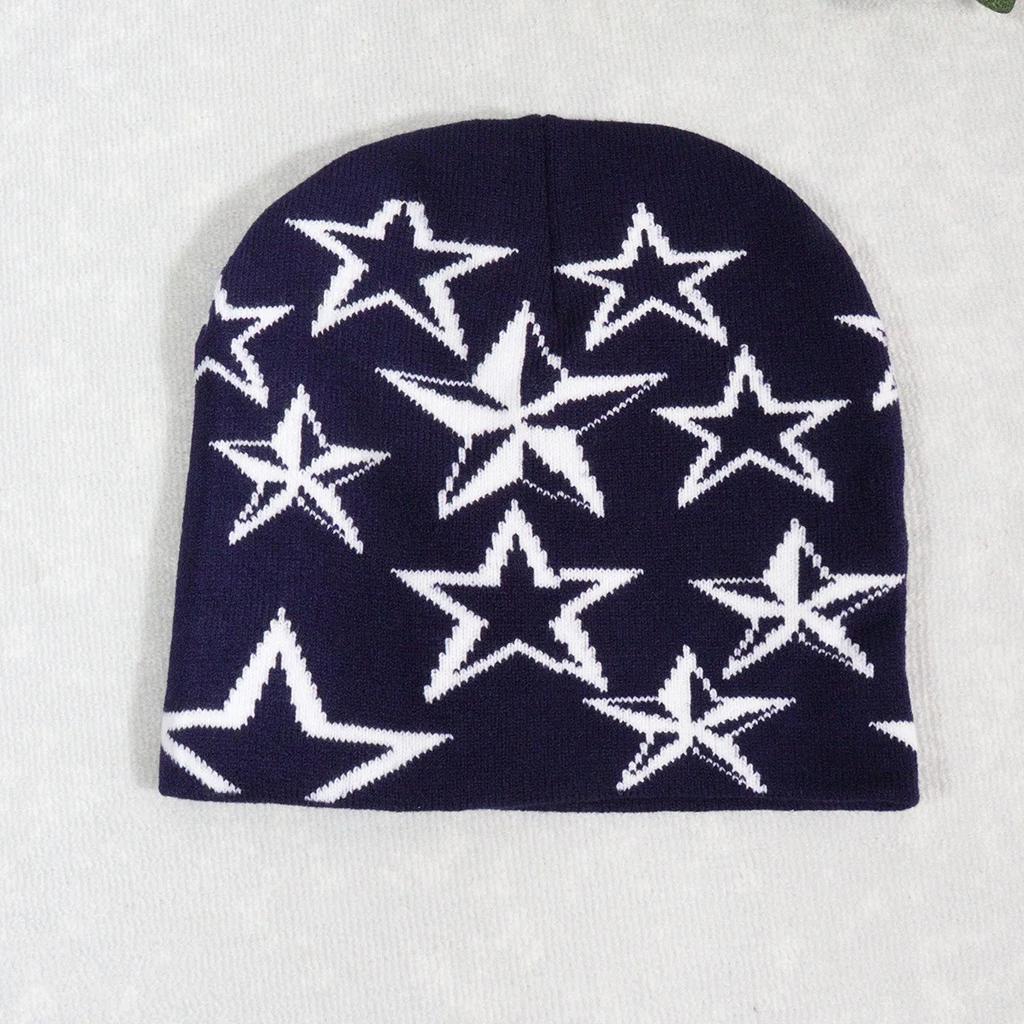 New Big Star Winter Warm Hat For Men Women Knitted Wool Beanies Skullie Autumn Winter Colors Gorros Skull Cold-Proof Bonnet