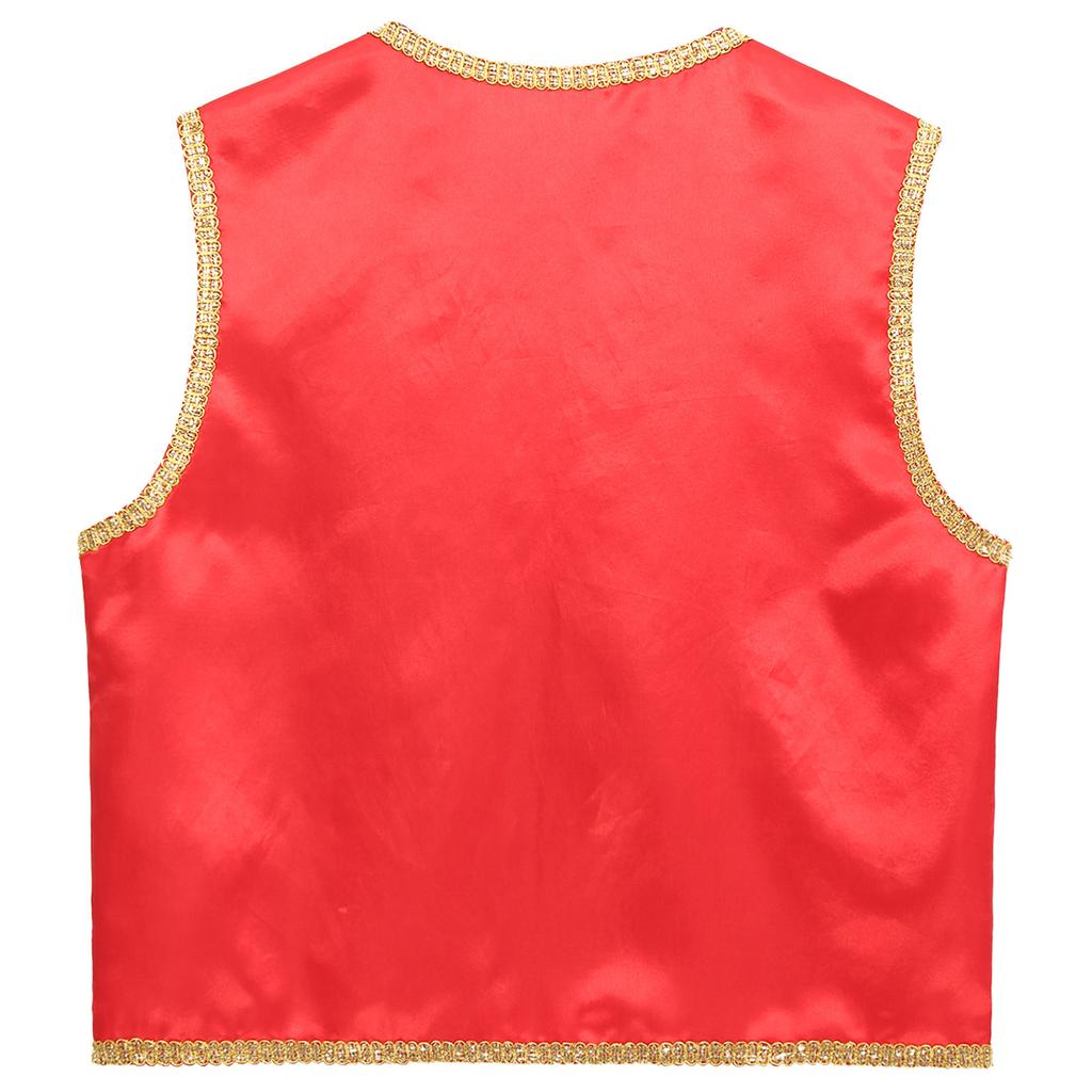 Mens Arabian Prince Waistcoat Sleeveless Open Front Cardigan Vest for Halloween Carnival Party