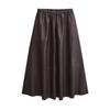 Fashion Style 2024 Autumn New Arrival Women's Easiest for Match Fashion Elegant Poly Urethane Leather Mid Length Long Length Skirt 5308838
