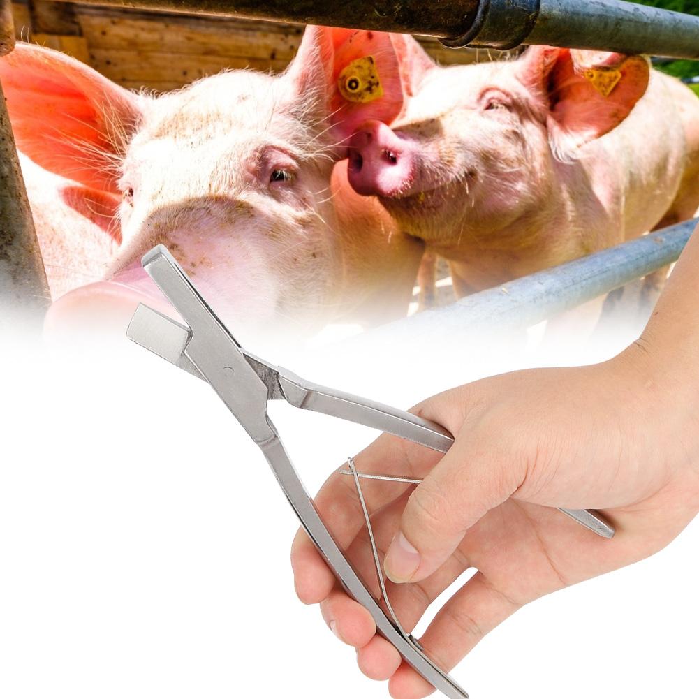 1 Stuks Roestvrij Staal Boerderijdieren Oormerk Snijtang Tangen Varkensoren Tag Tang Identificatiegereedschap(V-vorm)