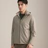 YOUNGOR Men's Khaki Polyester Detachable Hood Jacket