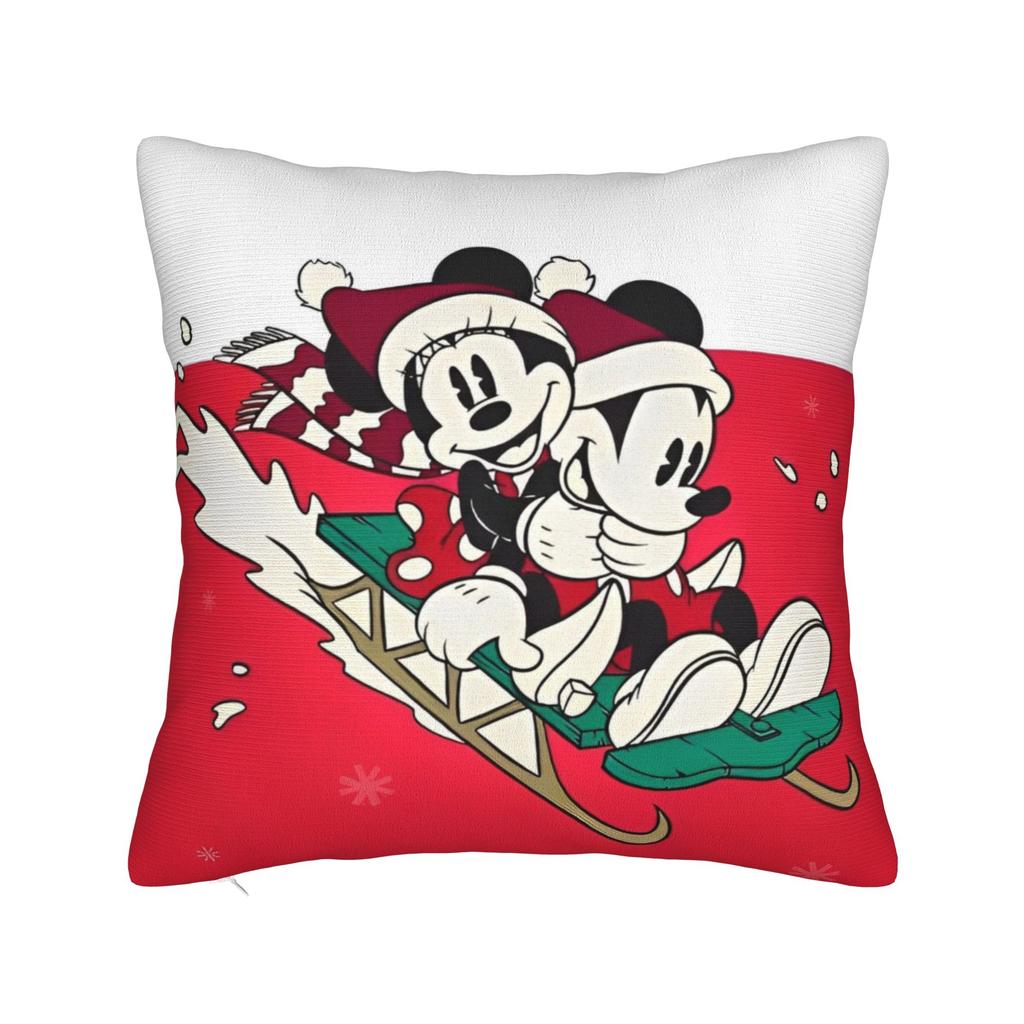 Mickey and Minnie Mouse Holiday Throw Pillow Cover Decorative Pillow Christmas Design , Customized Pillowcover Home Decor