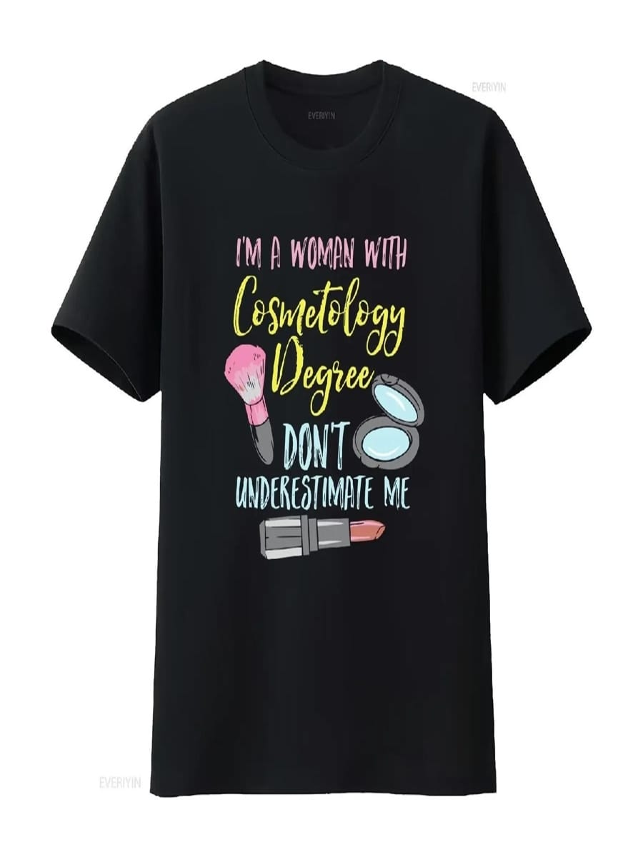 CosmetologisT T Shirt Esthetician Makeup ArtisT Cosmetology Degree  Vintage Washed Streetwear Comfortable Soft Designer Clothes S разноцветный