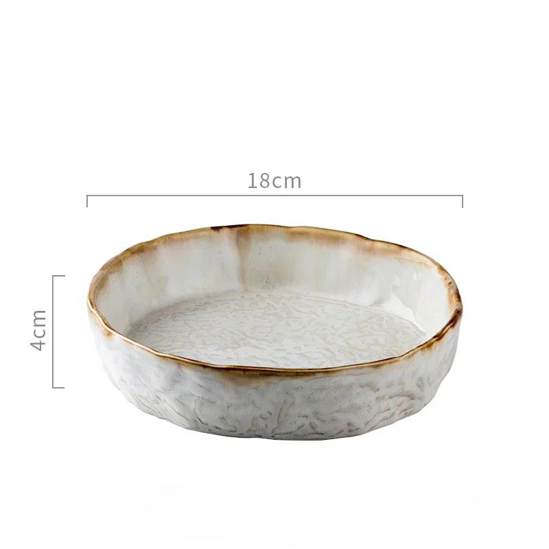 Kiln Changes Ceramic Deep Plate Thick Soup Plate Salad Bowl Pasta Bowl Restaurant Molecular Cuisine Specialty Tableware