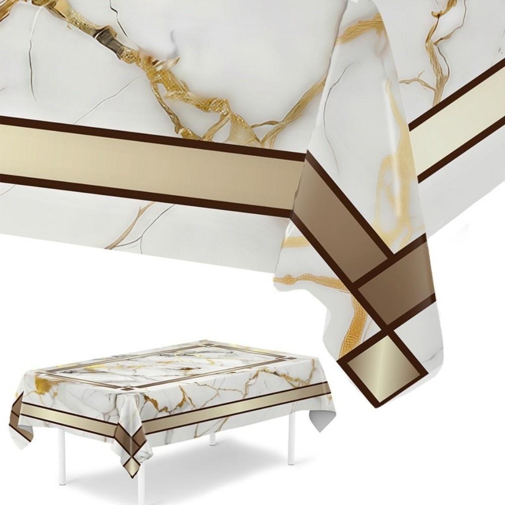 Marble Printed Rectangular Table Cloth 180×140cm Universal Table Cover Beauty Massage