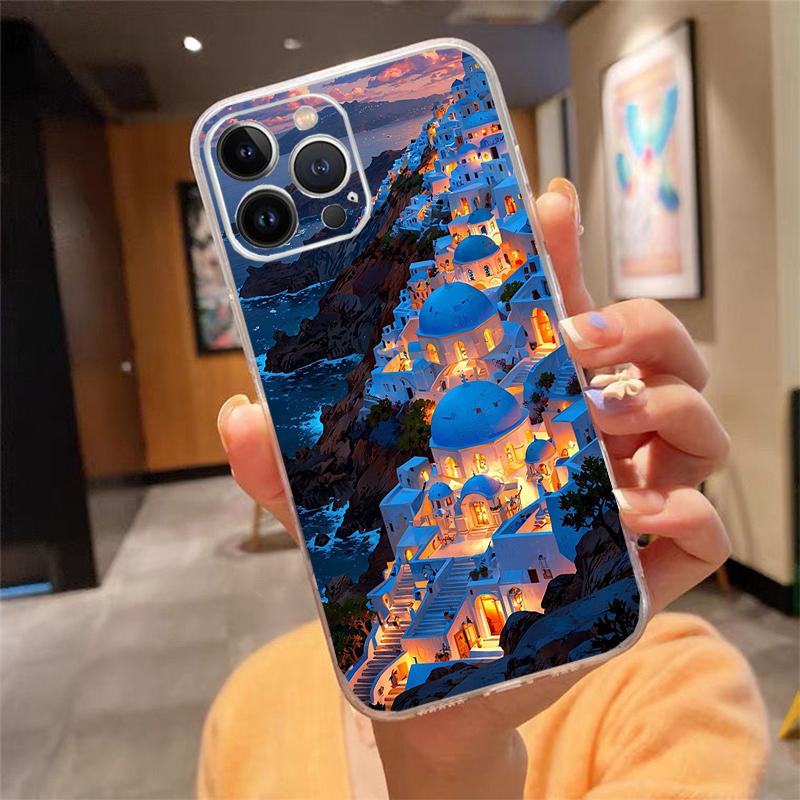 

Phone Case Carcasa Funda For iPhone 17 Pro Max Air 16 15 14 13 Pro Max 15 16 Pro 15Plus Greece Turkey Italy Scenery Case iphone 16Pro