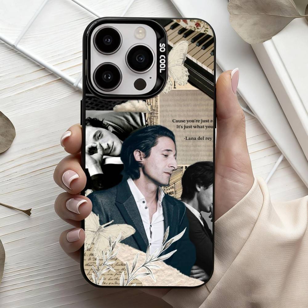 COOL A-Adrien B-Brody Actor Phone Case For iPhone17,16,15,14,13,12,11 Plus,Pro Max Black Candy silver phone case iPhone12PRO