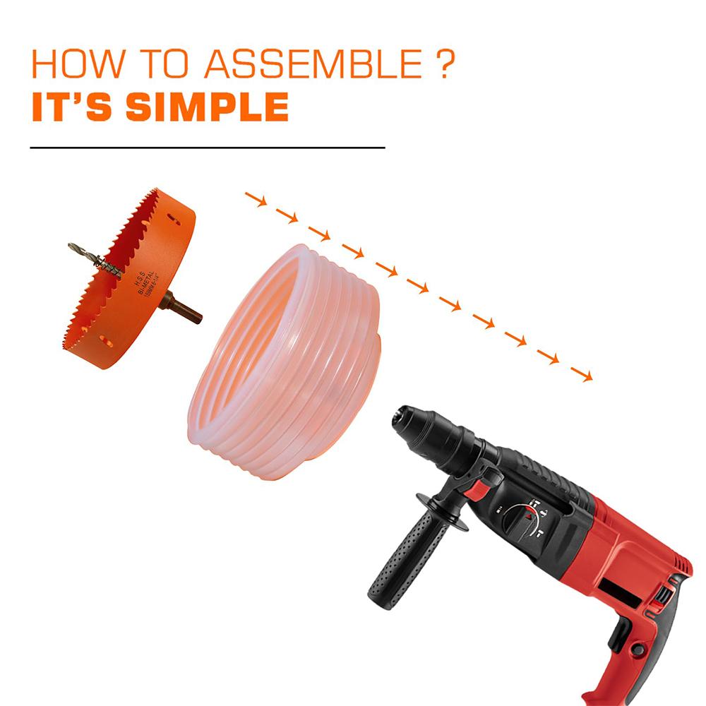 Hole Saw, Dust Bowl for Recessed Lighting 6-1/4 Inch Hole Saw Dust Catcher with Bi-Metal Wood Metal Drywall Hole Saw Cutter