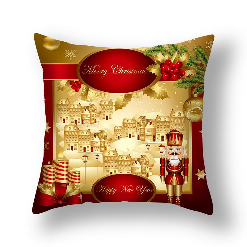 Christmas and New Year Decoration Pillowcase Sofa Cushion Cover Bedroom Room Home Decoration Christmas Gift 45x45cm