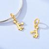 New 925 Silver Gold Charms Beads Fit Bracelet DIY Horse Yoga Ballet Girl Pendant For Woman Jewelry