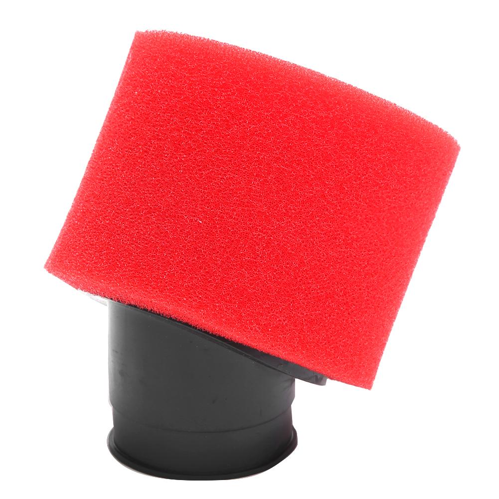 Angled Red 42mm 1.65in Double Foam Air Filter for Dirt Bike 125cc 140cc