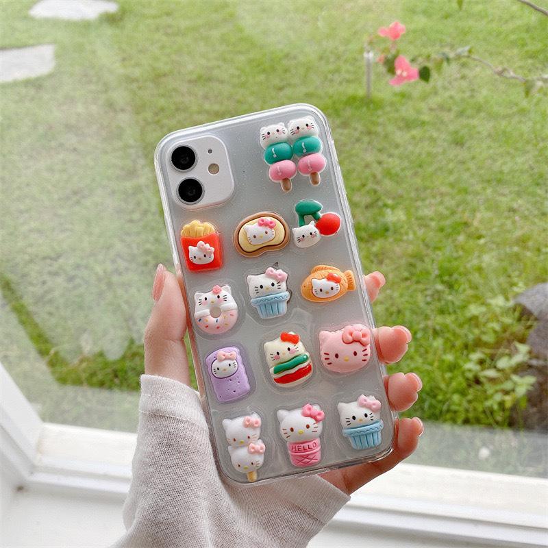 Applicable Iphone16Promax Mobile Phone Case Apple 17 Cartoon Cute Cat 15 Ice Cream 13 Candy Transparent