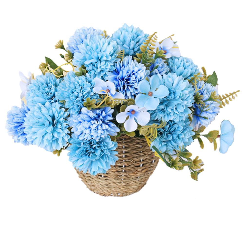 

Fake Flower Arrangement Artificial Chrysanthemum Bouquet Vibrant Petals Easy Maintenance Front Porch Decorations темно-синього кольору