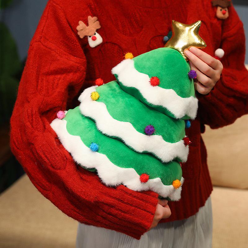 Adorable Christmas Tree Plush Hugging Pillow - Festive Ornament for Sofa or Living Room