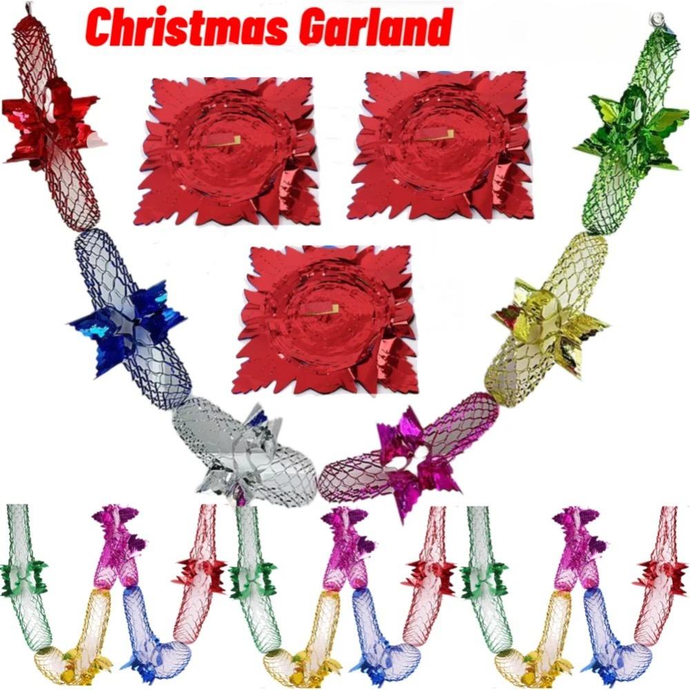 Foil Garland Christmas Garland Home Decoration Ceiling Hanging Decor Christmas Wreath Decorative Garlands Party Supplies